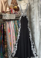Chic Black Mermaid Spandex Straps With Lace Formal Evening Dresses, Black Long  Formal Prom Dresses