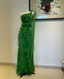 Chic Dark Green One-Shoulder Layered Ruffle Chiffon Long Formal Prom Dresses