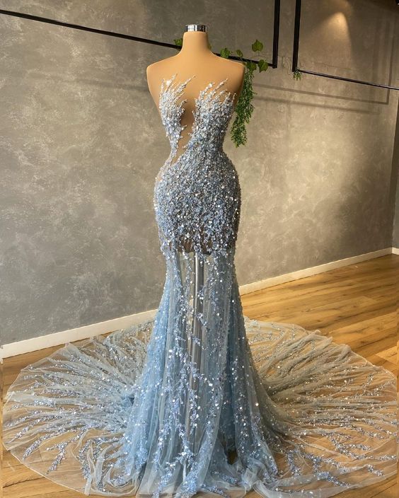 Chic Gray Formal Prom Dresses Sexy Formal Evening Dresses Main image