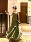 Chic Green Straps Sweetheart Long Formal Dresses, Green Formal Prom Dresses Formal Evening Dresses