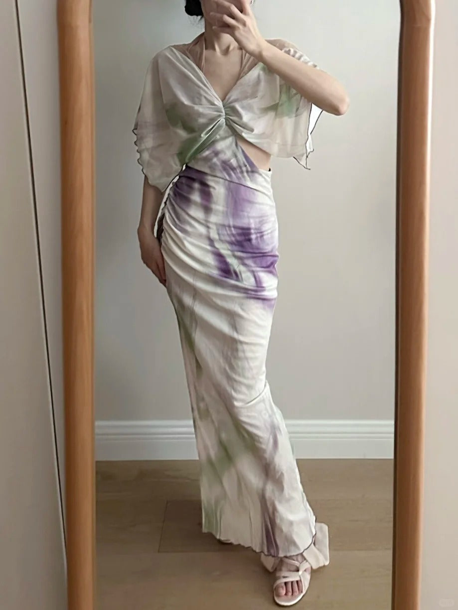 Chic Mermaid Chiffon Long Formal Prom Dresses