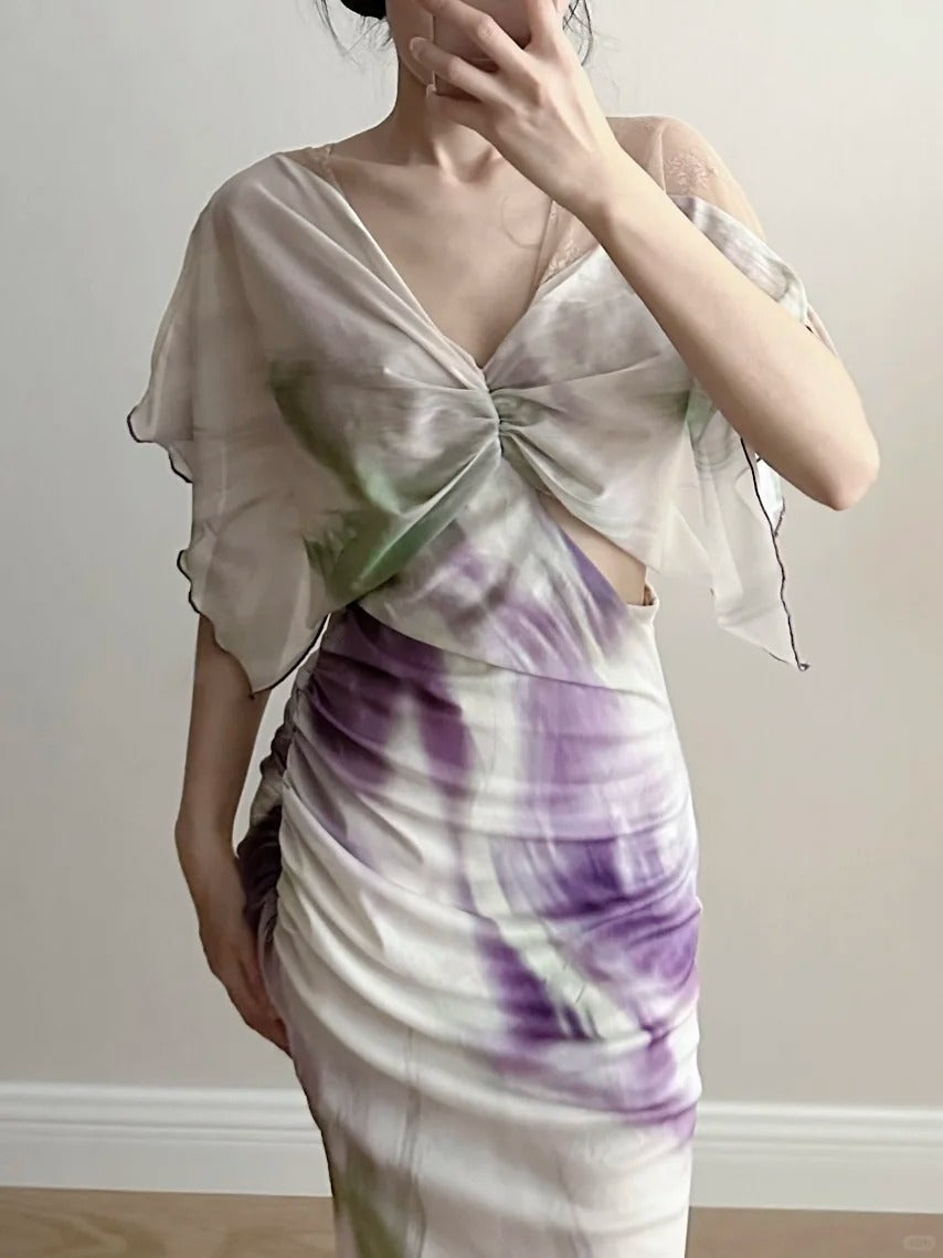 Chic Mermaid Chiffon Long Formal Prom Dresses