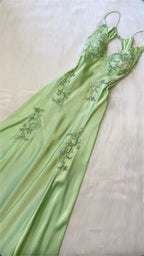 Chic Mermaid Spaghetti Straps Pink Satin Formal Evening Dresses Long Formal Prom Dresses