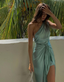 Chic One Shoulder Satin Party Dresses Long Formal Prom Dresses Formal Evening Dresses