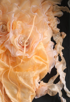 Chic orange heart-shaped neckline handmade flower beading irregular layered skirt A-line wedding dress