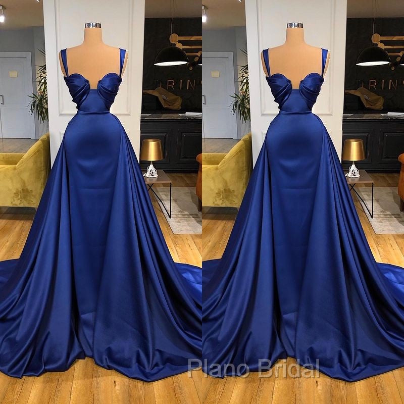 Chic Royal Blue Straps Sweetheart Formal Prom Dresses Overskirt Long Secondary image