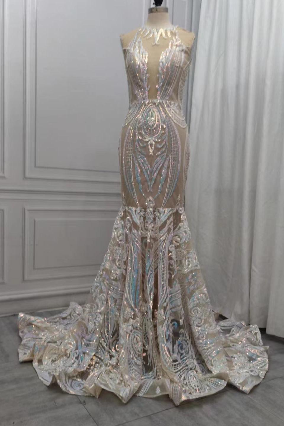 Chic Sequins Mermaid Prom Dresses Sparkle Evening Dresses On Sale