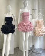 Chic Sheath Pink Organza Homecoming Dresses 16Th Birthday Outfits