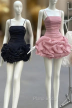 Chic Sheath Pink Organza Homecoming Dresses 16Th Birthday Outfits