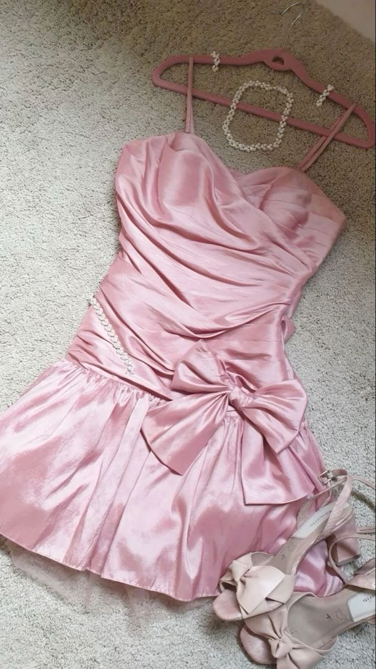 Chic Sheath Satin Straps Short Pink Homecoming Dresses 18Th Birthday Outfits Main image