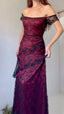 Chic Sheath Strapless Burgundy Tulle Prom Dresses Long Formal Prom Dresses