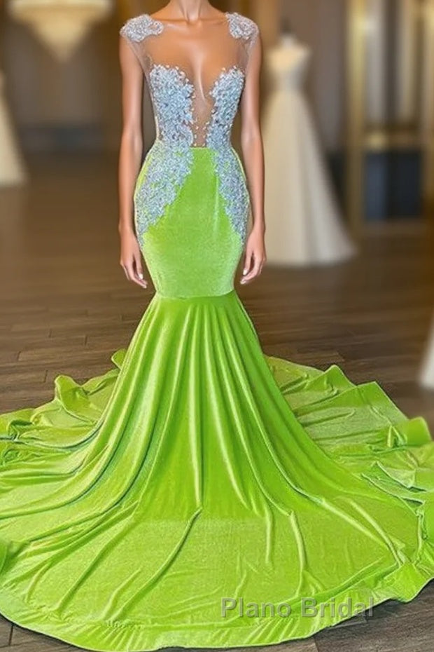 Chic Sleeveless Backless Mermaid Formal Prom Dress With Beading