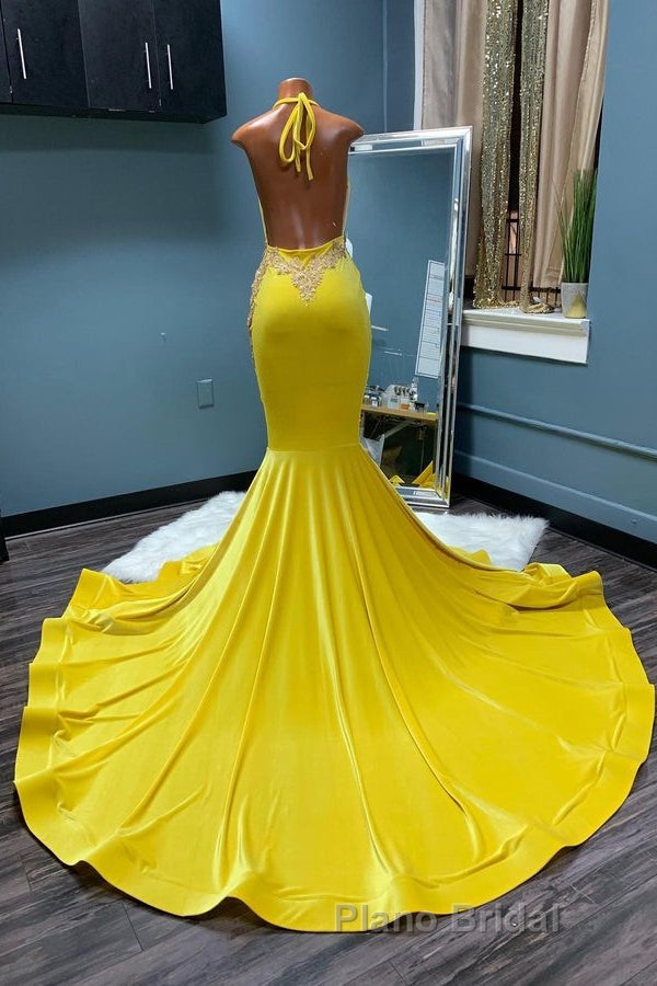 Chic Sleeveless Halter Backless Mermaid Formal Prom Dress