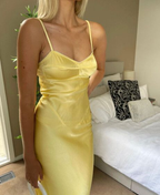 Elegant Yellow Sweetheart Long Formal Prom Dresses