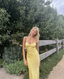 Elegant Yellow Sweetheart Long Formal Prom Dresses