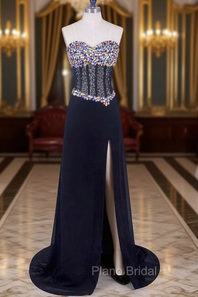 Chiffon Cheap Corset Elegant Black Formal Prom Dresses Main image