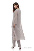 Chiffon Pant Suits Plus Size with Jacket Mother of The Bride Dresses
