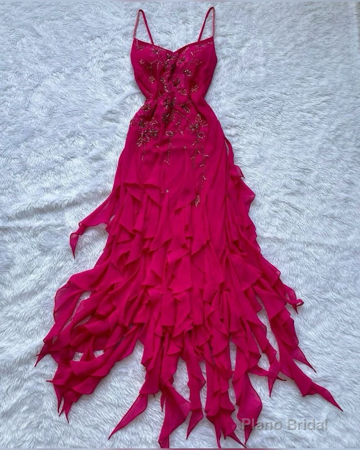 Chiffon Prom Dress Irregular Party Dress Long Formal Dress Secondary image