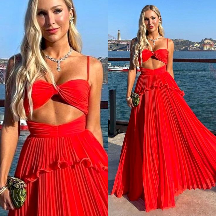 Chiffon Formal Prom Dresses Spaghetti Strap Floor Length Sleeveless Formal Evening Dresses Secondary image