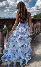 Classic Floral Formal Prom Dresses Long Formal Prom Gown 22Th Birthday Outfit