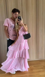 Classic Pink Formal Prom Dresses Long Formal Prom Gown 22Th Birthday Outfit