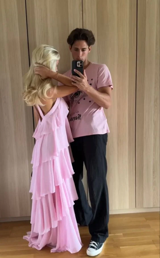 Classic Pink Formal Prom Dresses Long Formal Prom Gown 22Th Birthday Outfit