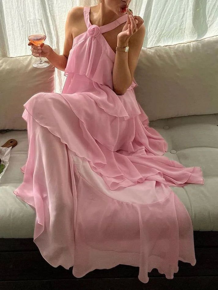 Classic Pink Formal Prom Dresses Long Formal Prom Gown 22Th Birthday Outfit