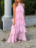 Classic Pink Formal Prom Dresses Long Formal Prom Gown 22Th Birthday Outfit