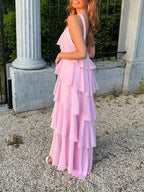 Classic Pink Formal Prom Dresses Long Formal Prom Gown 22Th Birthday Outfit