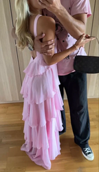 Classic Pink Formal Prom Dresses Long Formal Prom Gown 22Th Birthday Outfit