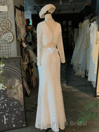 Classic Vintage Lace Floor Length Mermaid Wedding Dresses