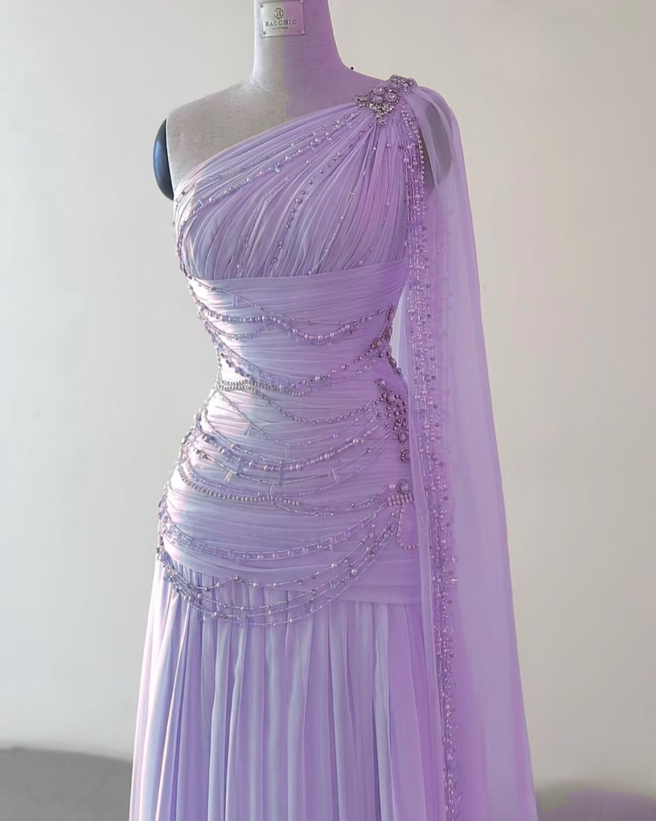Classy A Line One Shoulder Pink Chiffon Formal Evening Gown Formal Prom Dresses