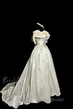 Classy Ball Gown Off The Shoulder Lace Ivory Long Wedding Dresses Bridal Dresses
