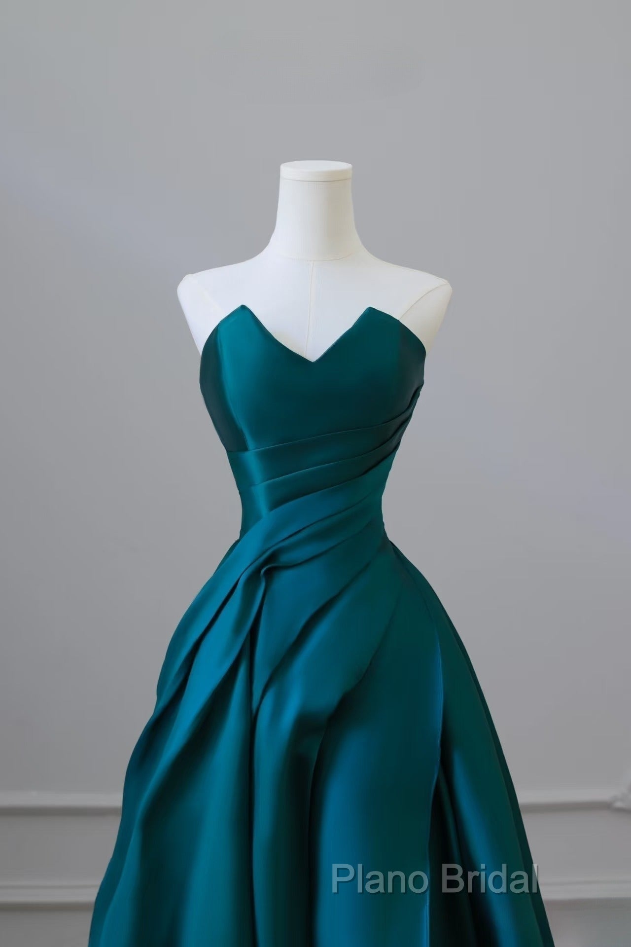 Classy Ball Gown Strapless Satin Ruffles Long Formal Dresses Formal Prom Dresses