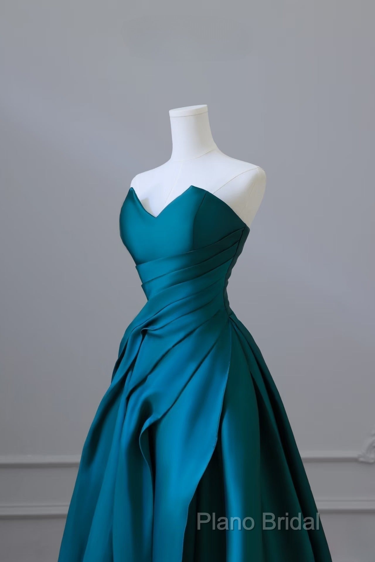 Classy Ball Gown Strapless Satin Ruffles Long Formal Dresses Formal Prom Dresses