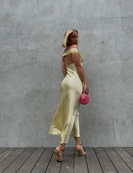 Classy Mermaid Off The Shoulder Yellow Satin Long Formal Evening Dresses Formal Prom Dresses