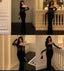 Classy Mermaid Spaghetti Straps Black Satin With Tops Lace Long Formal Prom Dresses Trendy Party Dresses For Women