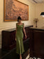 Classy Mermaid Straps Green Satin Formal Prom Dresses Birthday Outfits