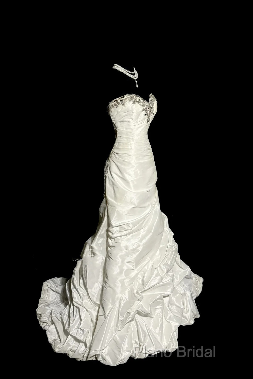 Classy Mermaid Sweetheart Taffeta Ivory Long Wedding Dresses Bridal Dresses Secondary image