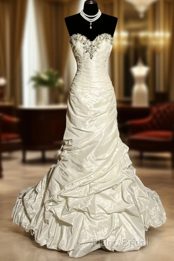 Classy Mermaid Sweetheart Taffeta Ivory Long Wedding Dresses Bridal Dresses Main image