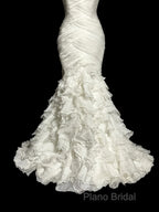 Classy Mermaid Sweetheart Tulle Ivory Long Wedding Dresses Bridal Dresses