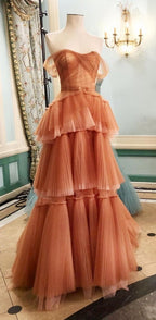 A-Line Princess Sweetheart Long Formal Prom Dresses, Formal Evening Dresses