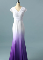 Colored Wedding Dresses, Purple And White Wedding Dresses, Ombre Wedding Dresses Formal Prom Dresses