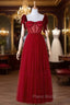 Corset Dotted Tulle Maxi Length Formal Prom Dresses