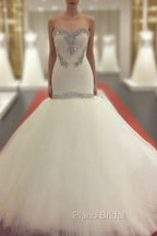 Crystal Beaded Sweetheart Corset Mermaid Wedding Dresses