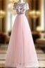 Crystal Beading Pink White Colors Tulle Sexy Backless Beach Formal Prom Dresses