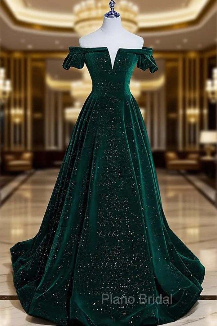 Custom Green Velvet Long Formal Dresses for jexlyn canela