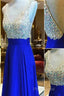 Custom Made A Line V Neck Backless Floor Length Royal Blue Formal Prom Dresses, Blue Formal Dresses, Blue Bridesmaid Dresses