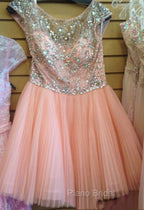 Custom Made Round Neck Pink Short Formal Prom Dresses, Short Graduation Dresses, Short Homecoming Dresses