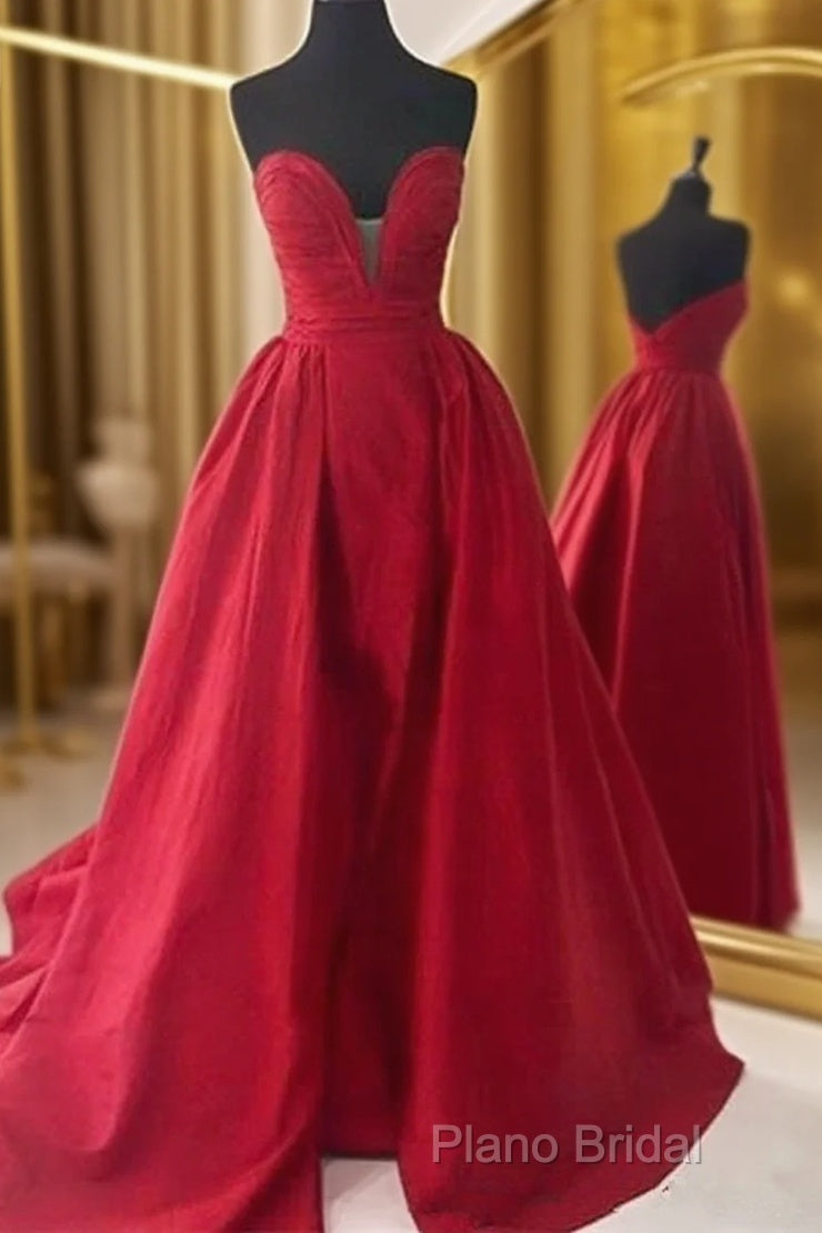 Custom Made Sweetheart Neck Backless Red Ball Gown, Red Formal Prom Dresses, Red Formal Dresses Main image